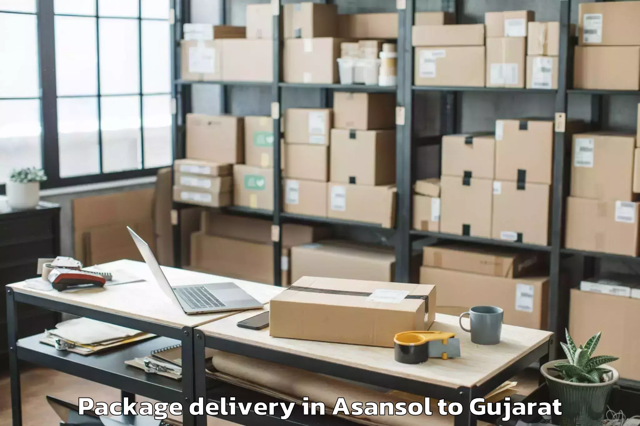 Reliable Asansol to Sabarmati University Ahmedabad Package Delivery